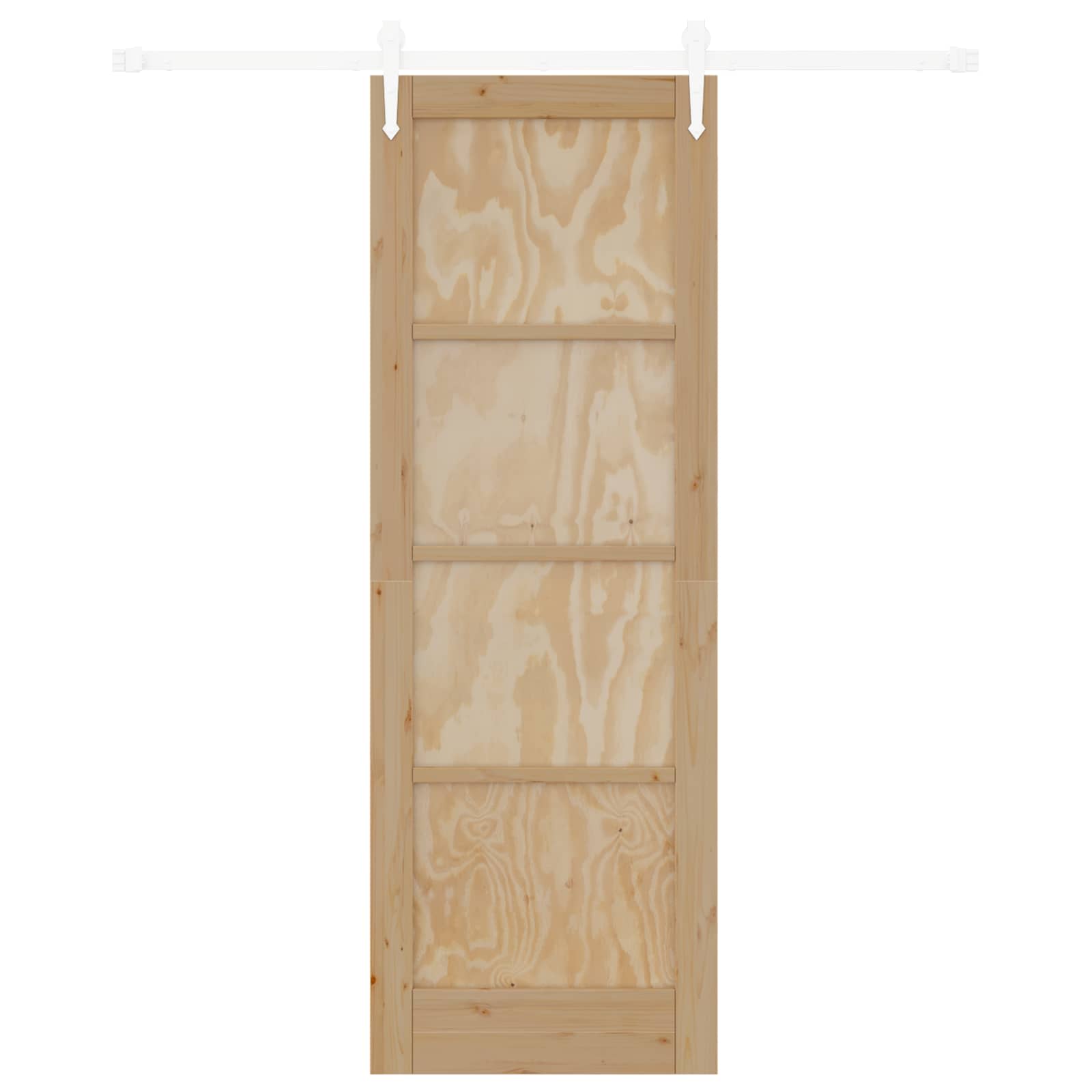 Porta Scorrevole ORKDAL Legno di Pino Naturale e Bianco 73,5 x 211 cm
