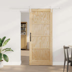 Porta Scorrevole ORKDAL Legno di Pino Naturale e Bianco 83 x 202 cm