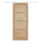 Porta Scorrevole ORKDAL Legno di Pino Naturale e Bianco 83 x 202 cm