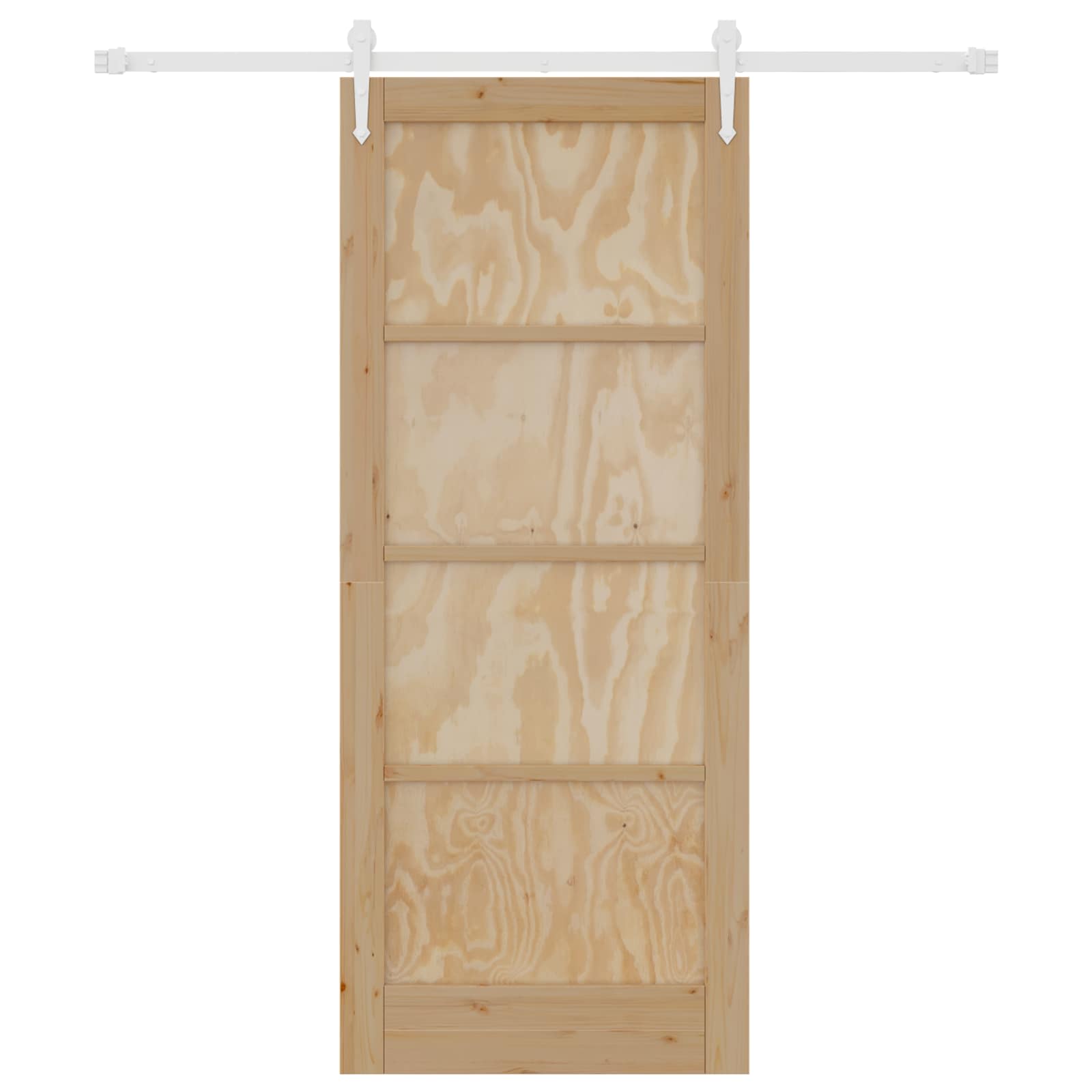 Porta Scorrevole ORKDAL Legno di Pino Naturale e Bianco 83 x 202 cm