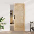 Porta Scorrevole ORKDAL Legno di Pino Naturale e Bianco 83 x 211 cm