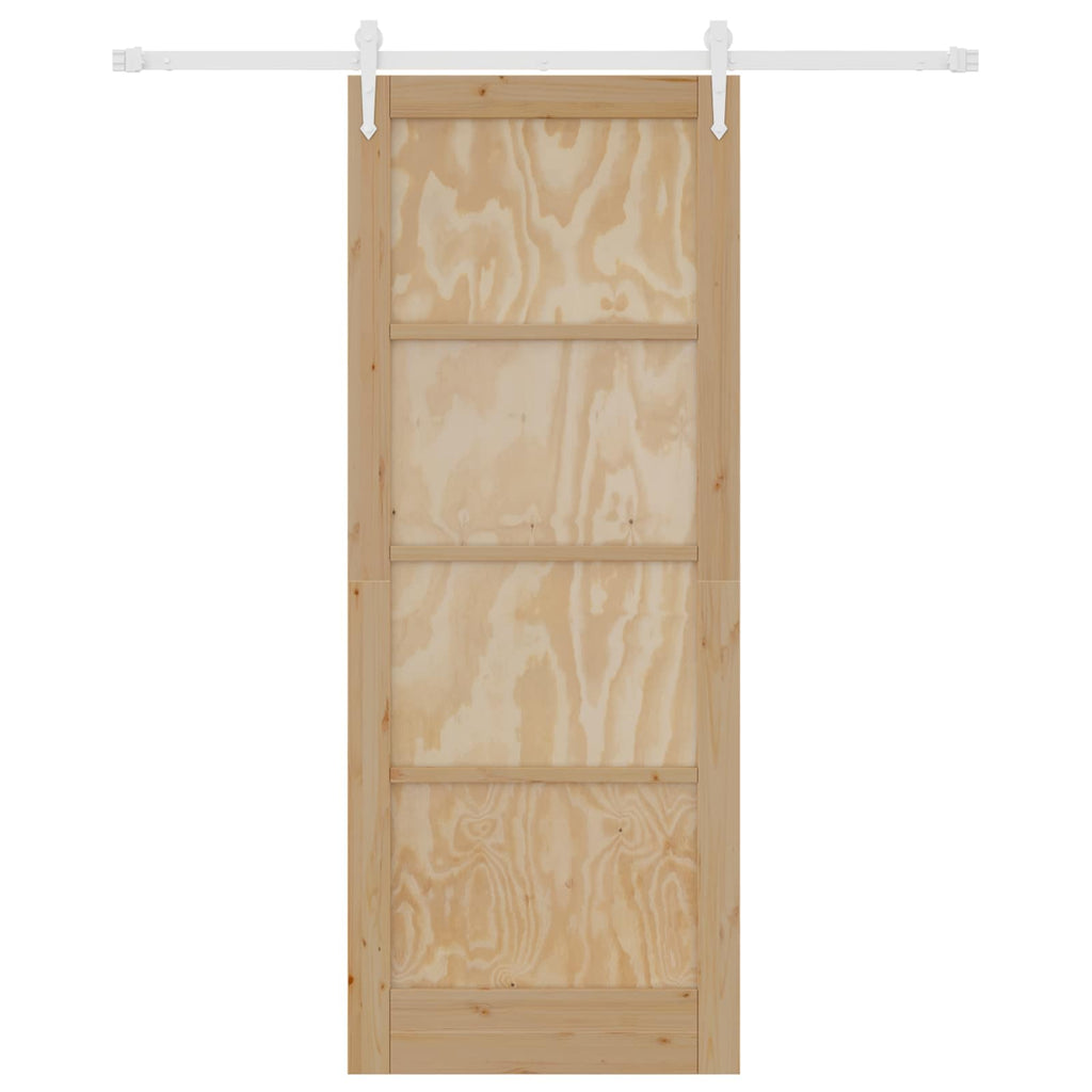 Porta Scorrevole ORKDAL Legno di Pino Naturale e Bianco 83 x 211 cm