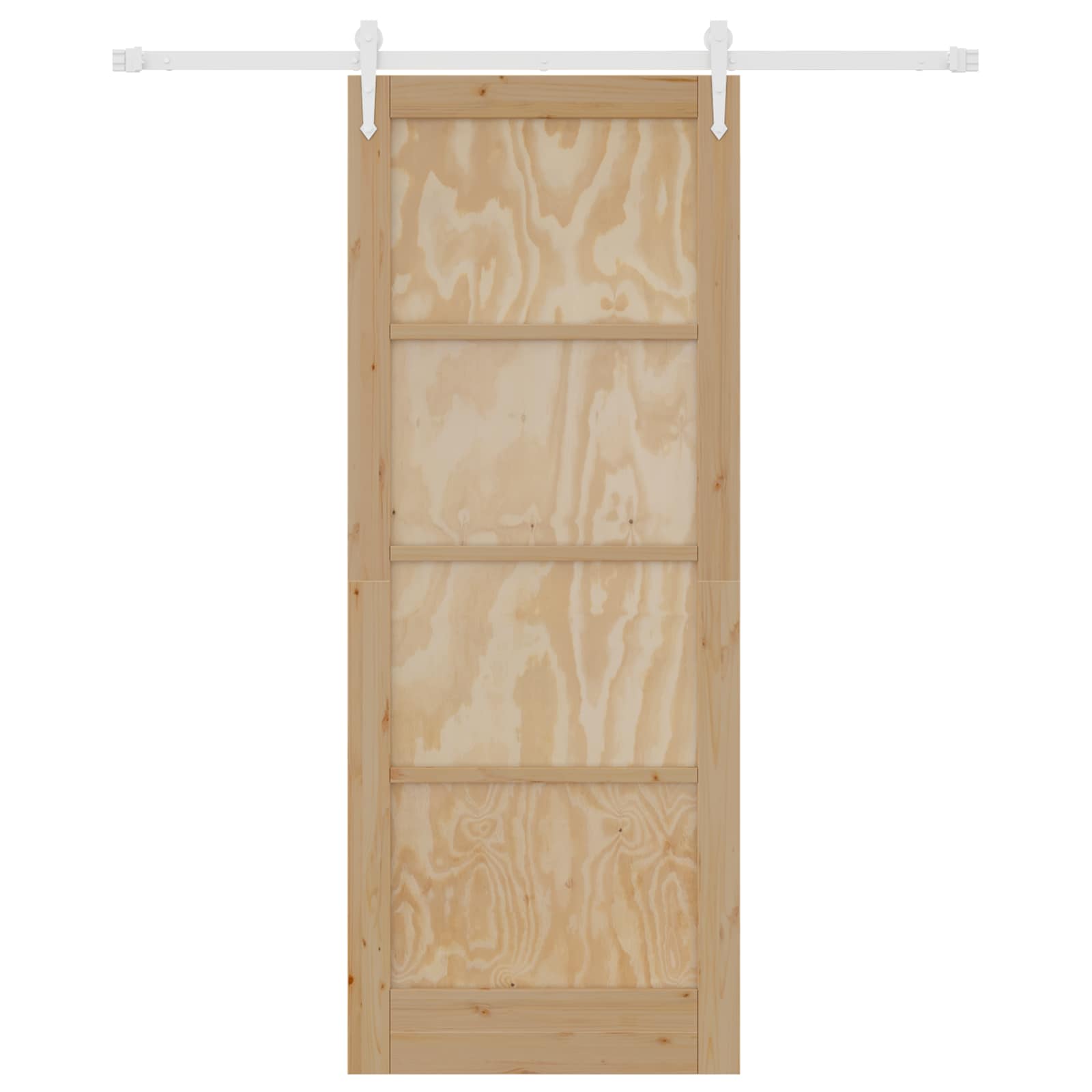 Porta Scorrevole ORKDAL Legno di Pino Naturale e Bianco 83 x 211 cm
