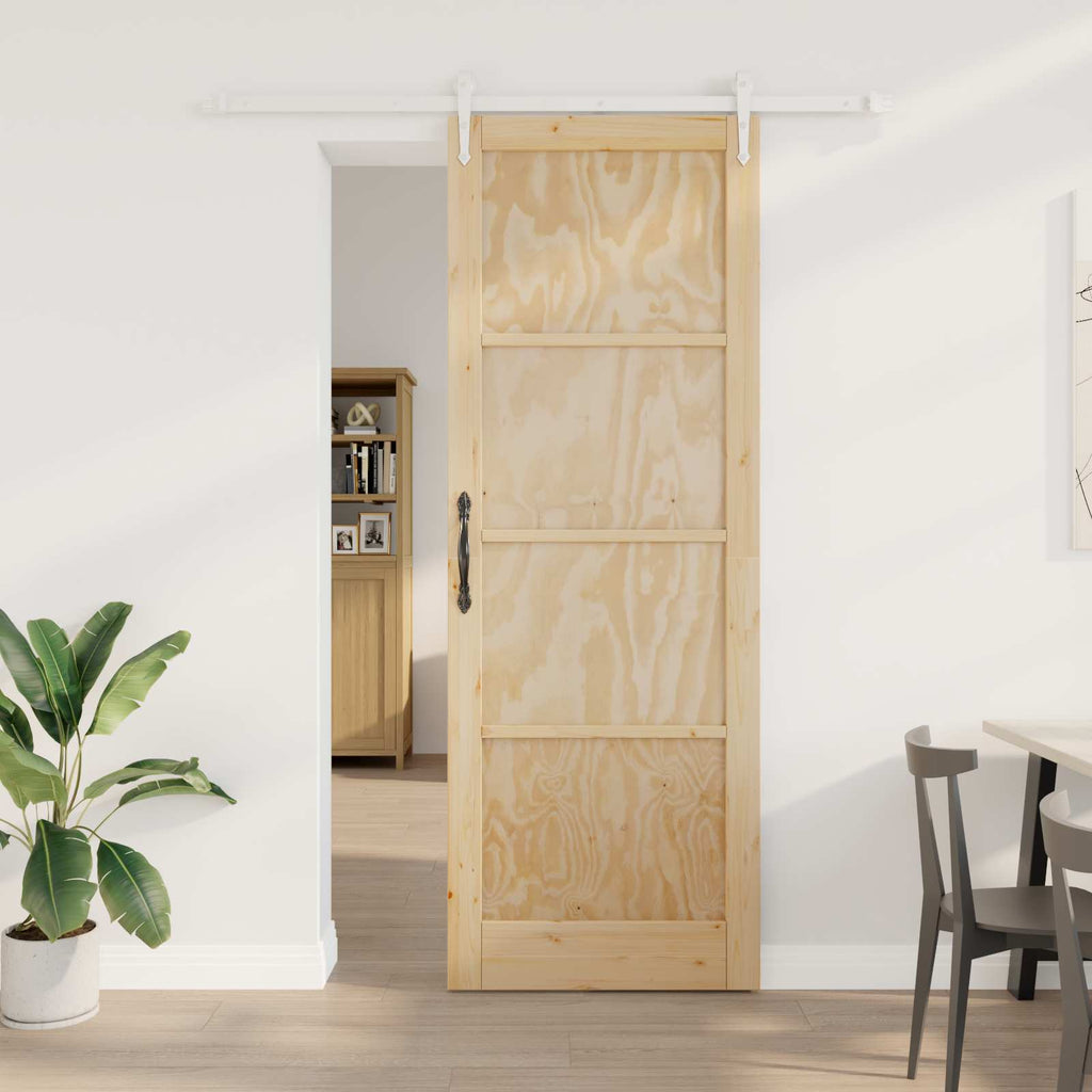 Porta scorrevole ORKDAL Naturale e Bianco 83 x 232 cm