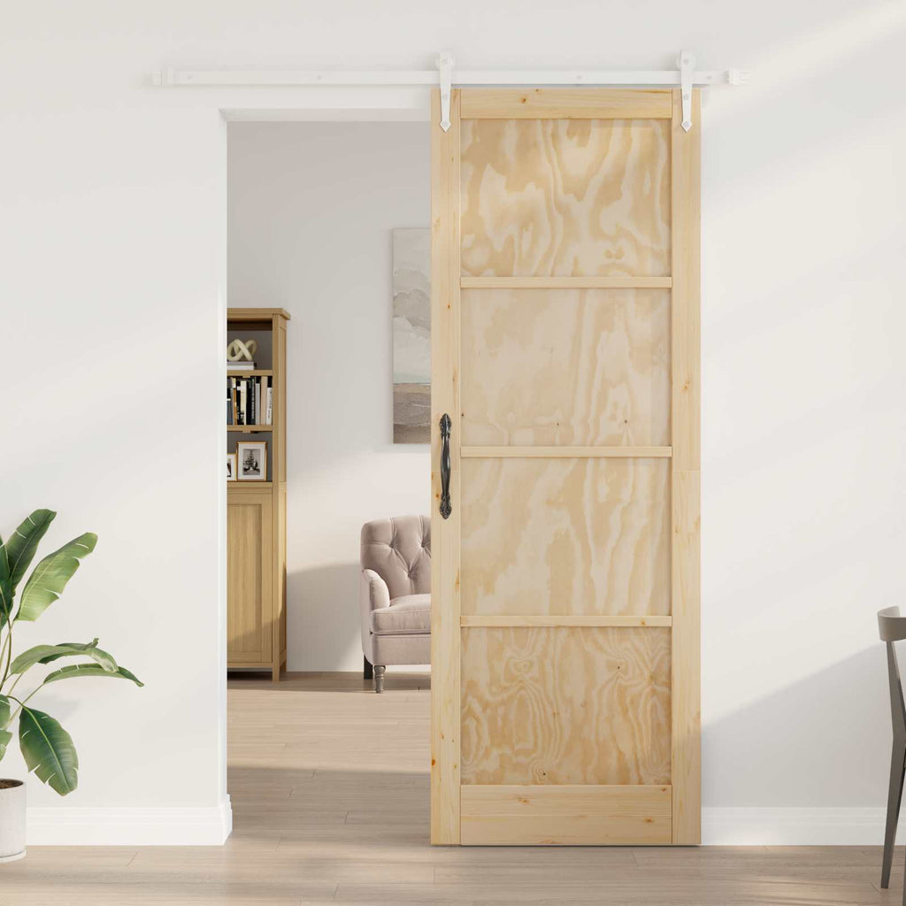 Porta scorrevole ORKDAL Naturale e Bianco 83 x 232 cm