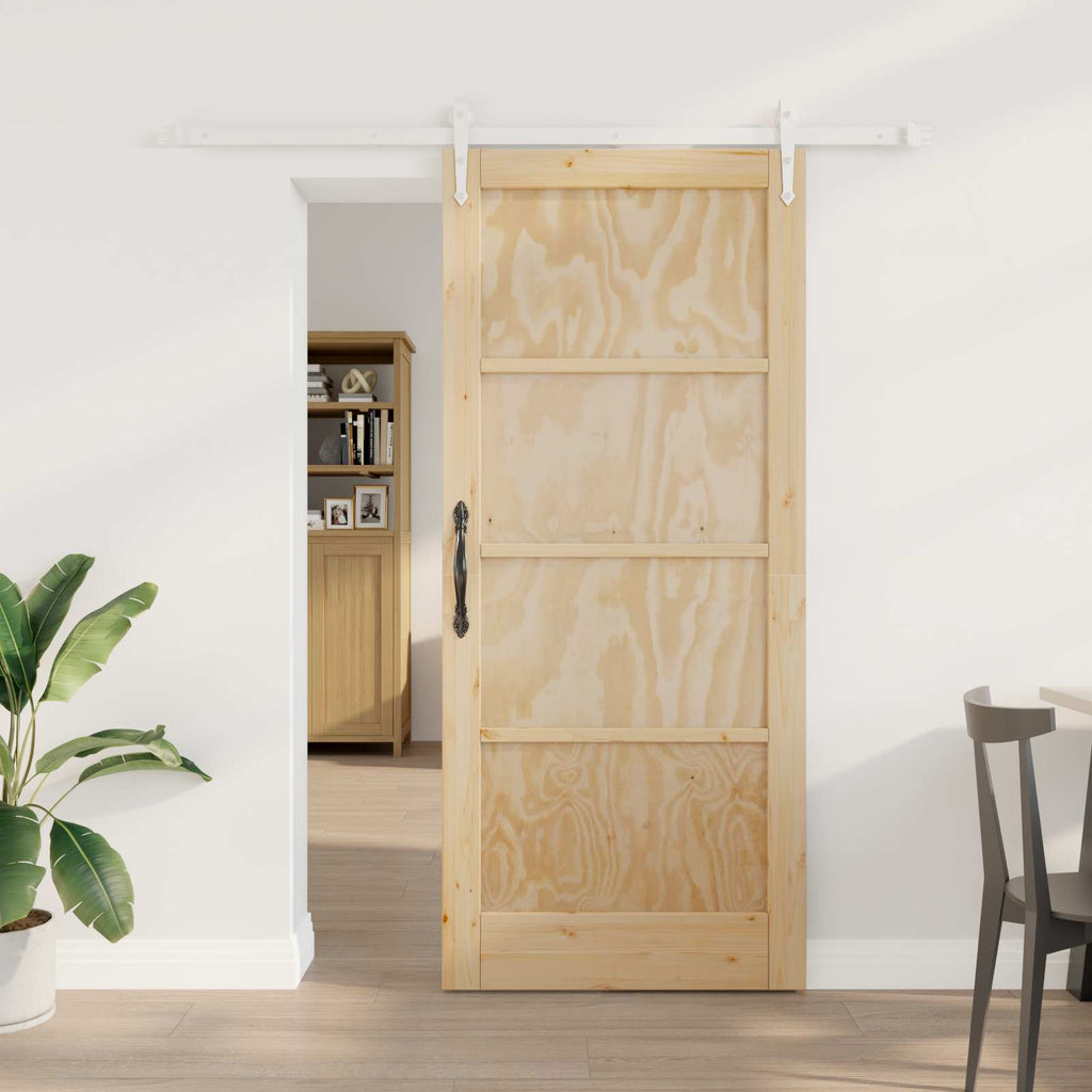 Porta scorrevole ORKDAL naturale e bianco 86 x 198,5 cm