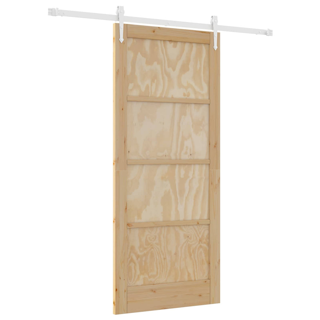 Porta scorrevole ORKDAL naturale e bianco 86 x 198,5 cm