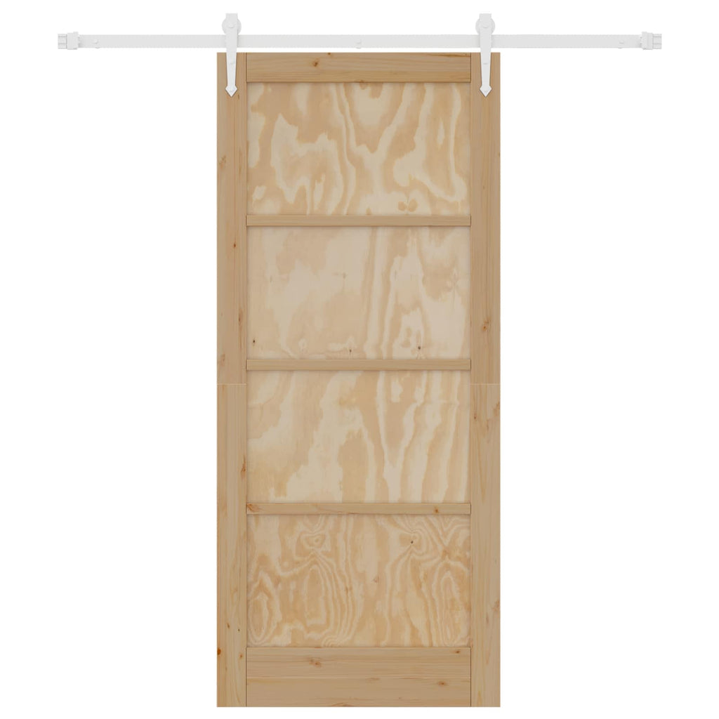 Porta scorrevole ORKDAL naturale e bianco 86 x 198,5 cm