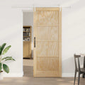Porta Scorrevole ORKDAL Legno di Pino Naturale e Bianco 86 x 211 cm