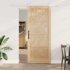 Porta Scorrevole ORKDAL Legno di Pino Naturale e Bianco 86 x 211 cm