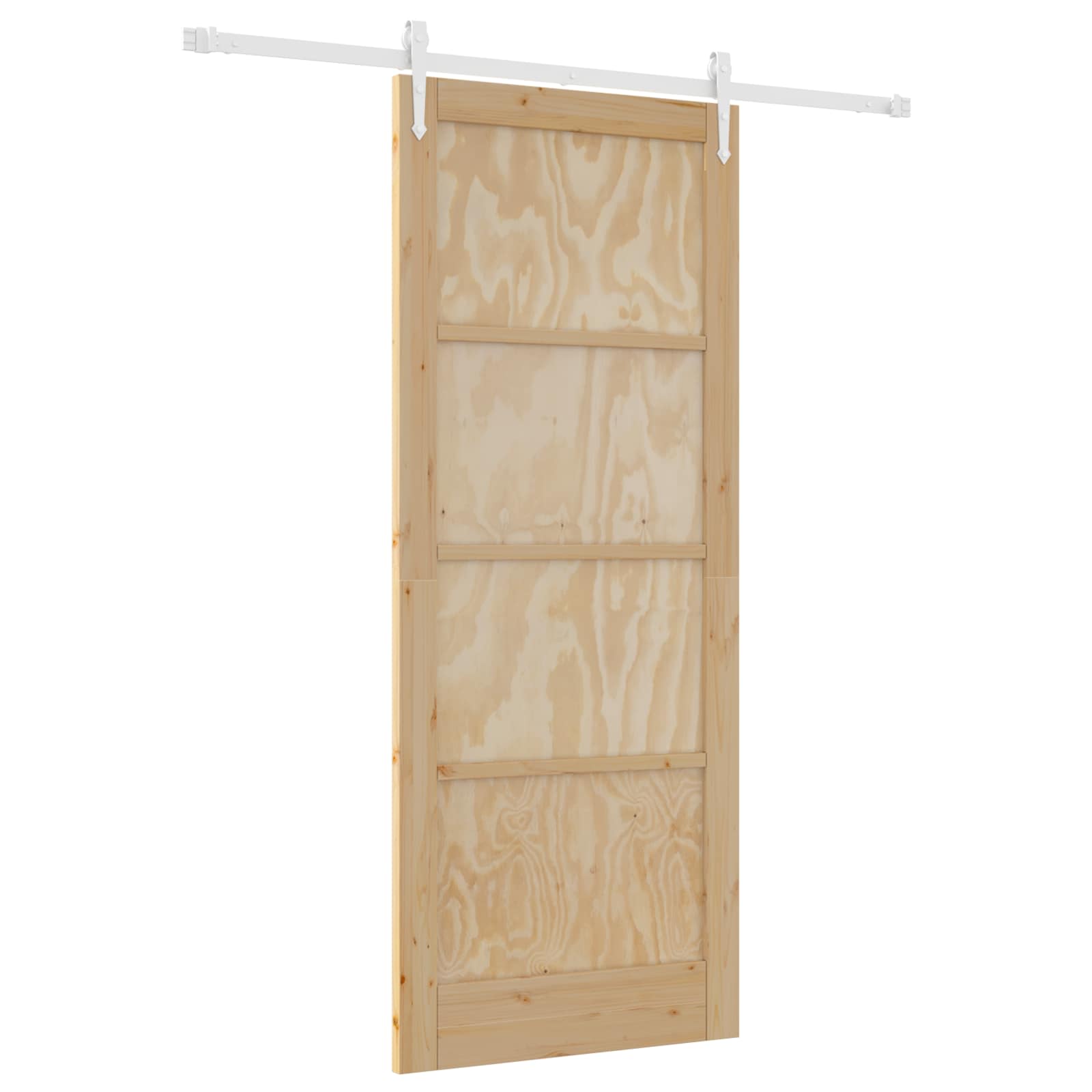 Porta Scorrevole ORKDAL Legno di Pino Naturale e Bianco 86 x 211 cm
