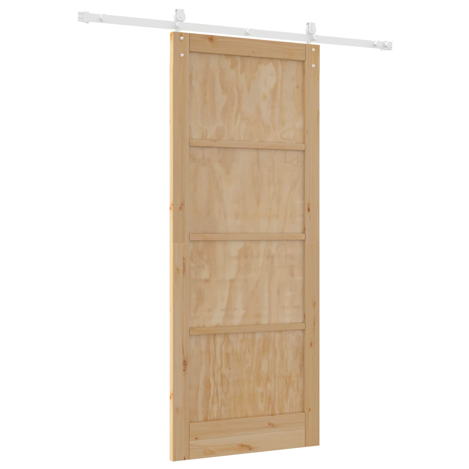 Porta Scorrevole ORKDAL Legno di Pino Naturale e Bianco 86 x 211 cm