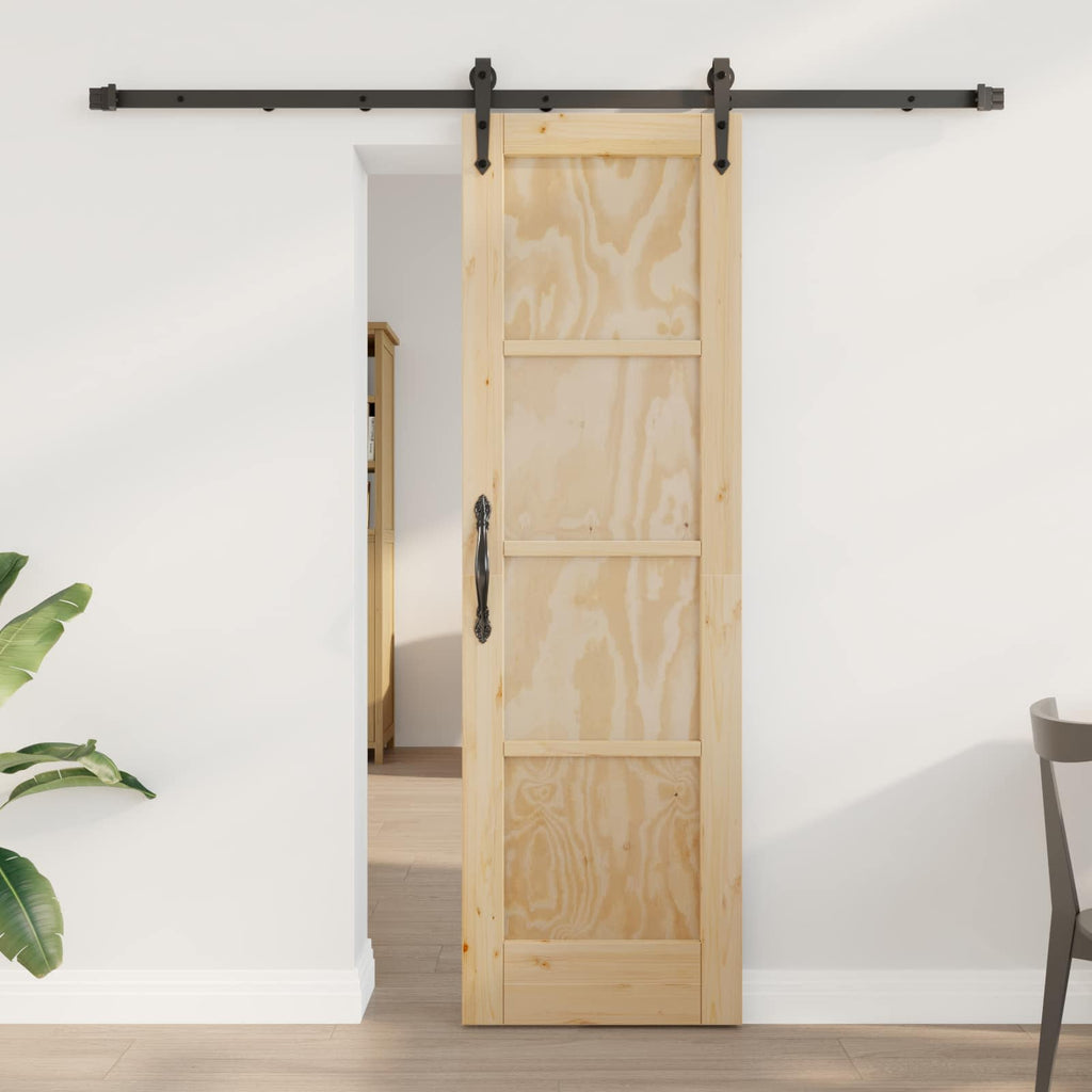 Porta Scorrevole ORKDAL Naturale e Nero 61 x 198,5 cm