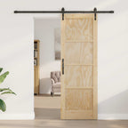 Porta Scorrevole ORKDAL Naturale e Nero 73,5 x 211 cm