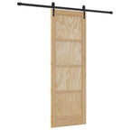 Porta Scorrevole ORKDAL Naturale e Nero 73,5 x 211 cm