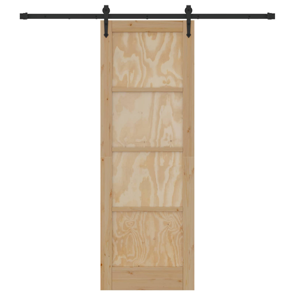 Porta Scorrevole ORKDAL Naturale e Nero 73,5 x 211 cm