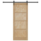 Porta Scorrevole ORKDAL Legno di Pino Naturale e Nero 83 x 211 cm