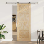 Porta Scorrevole ORKDAL Naturale e Nero 83 x 232 cm