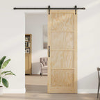 Porta Scorrevole ORKDAL Naturale e Nero 83 x 232 cm