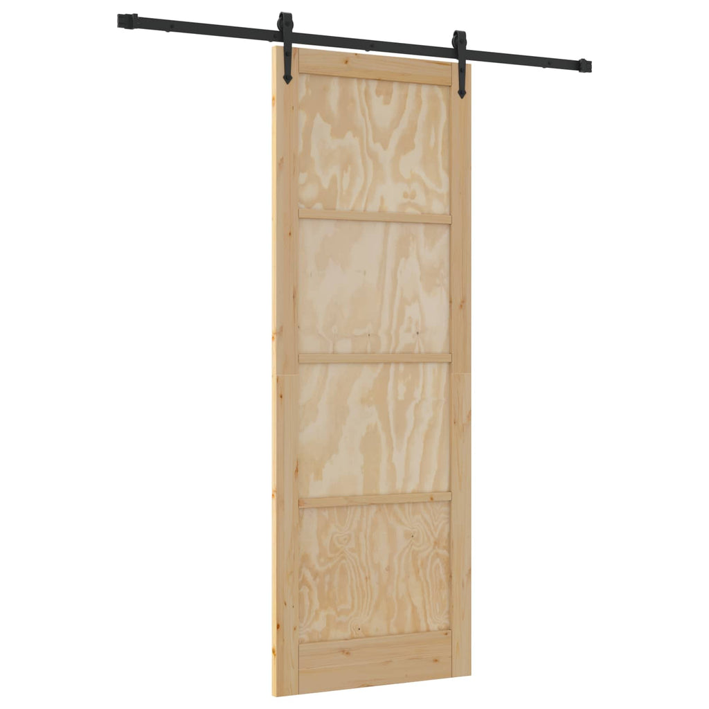 Porta Scorrevole ORKDAL Naturale e Nero 83 x 232 cm