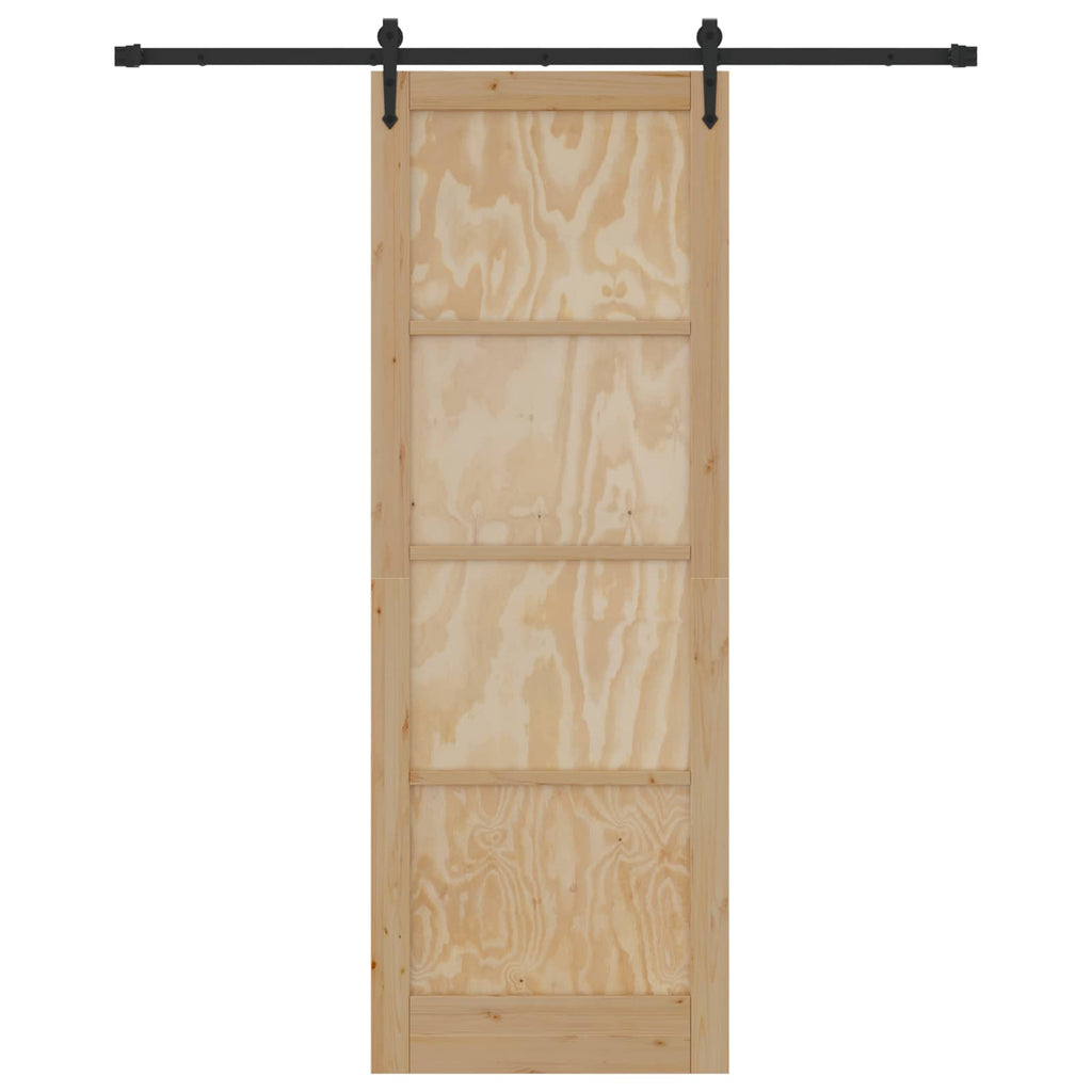 Porta Scorrevole ORKDAL Naturale e Nero 83 x 232 cm