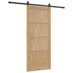 Porta Scorrevole ORKDAL Legno Pino Naturale e Nero 86 x 198,5 cm
