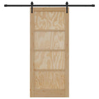 Porta Scorrevole ORKDAL Legno Pino Naturale e Nero 86 x 198,5 cm