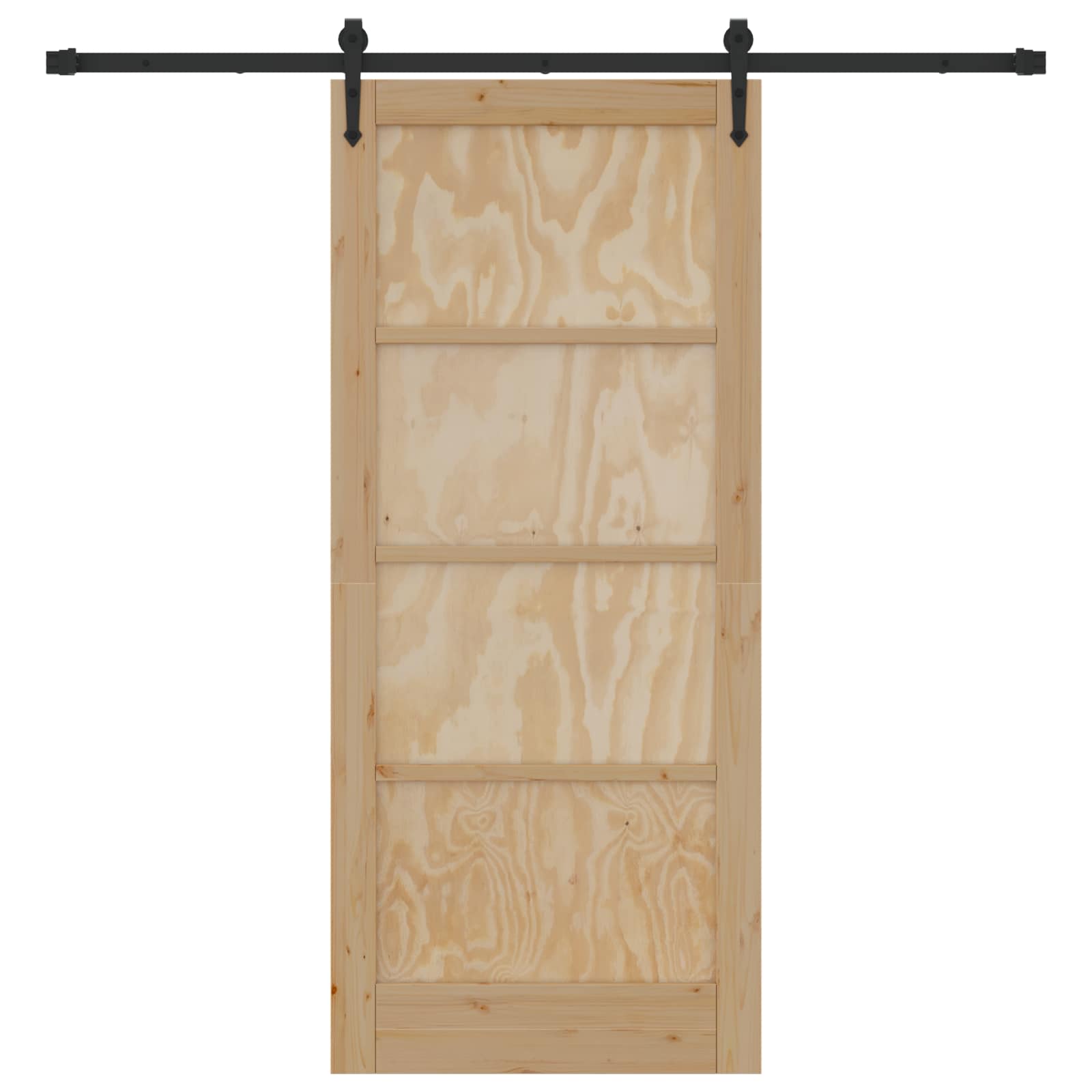 Porta Scorrevole ORKDAL Legno Pino Naturale e Nero 86 x 198,5 cm