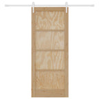 Porta scorrevole ORKDAL Legno di Pino Naturale e Bianco 83 x 202 cm