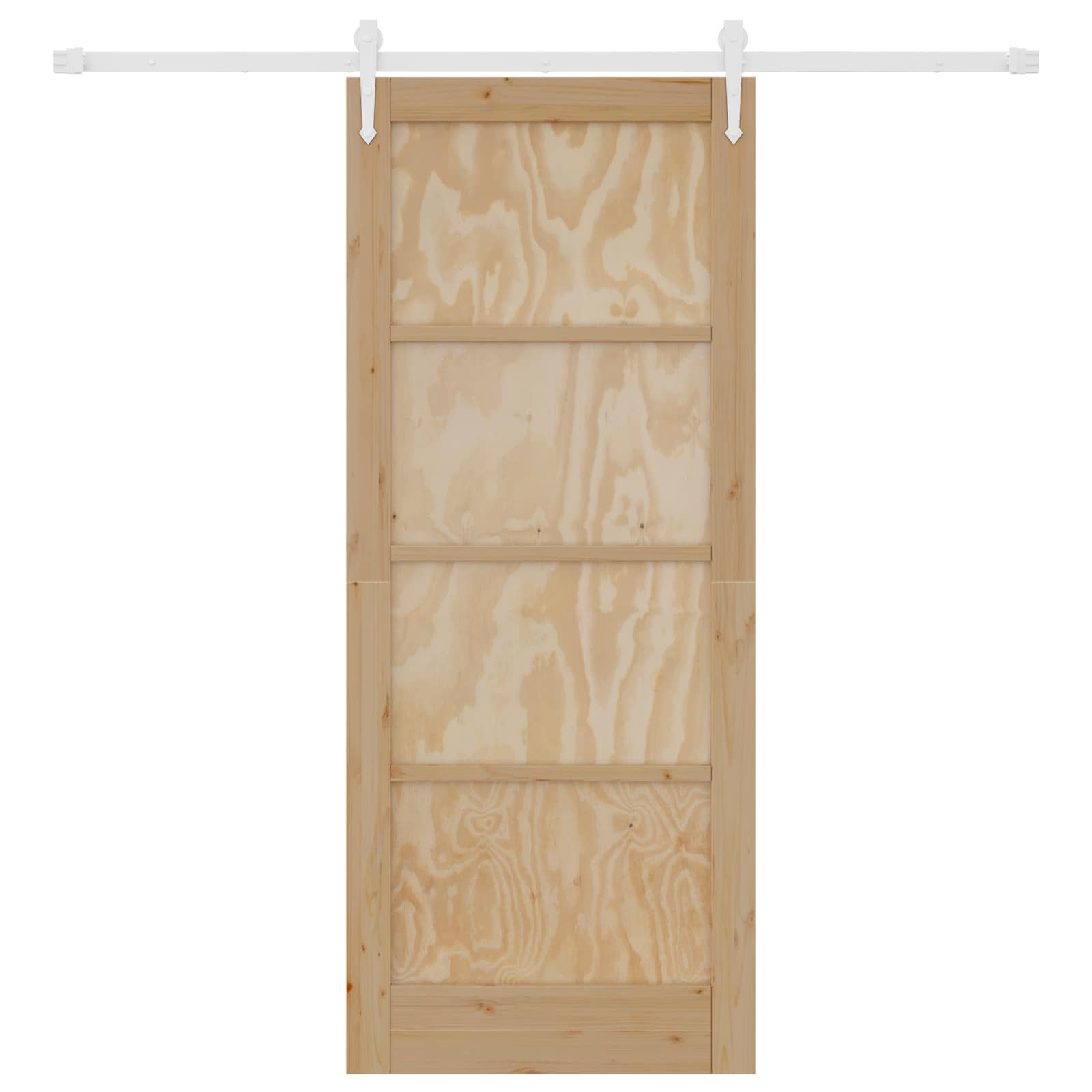 Porta scorrevole ORKDAL Legno di Pino Naturale e Bianco 83 x 202 cm