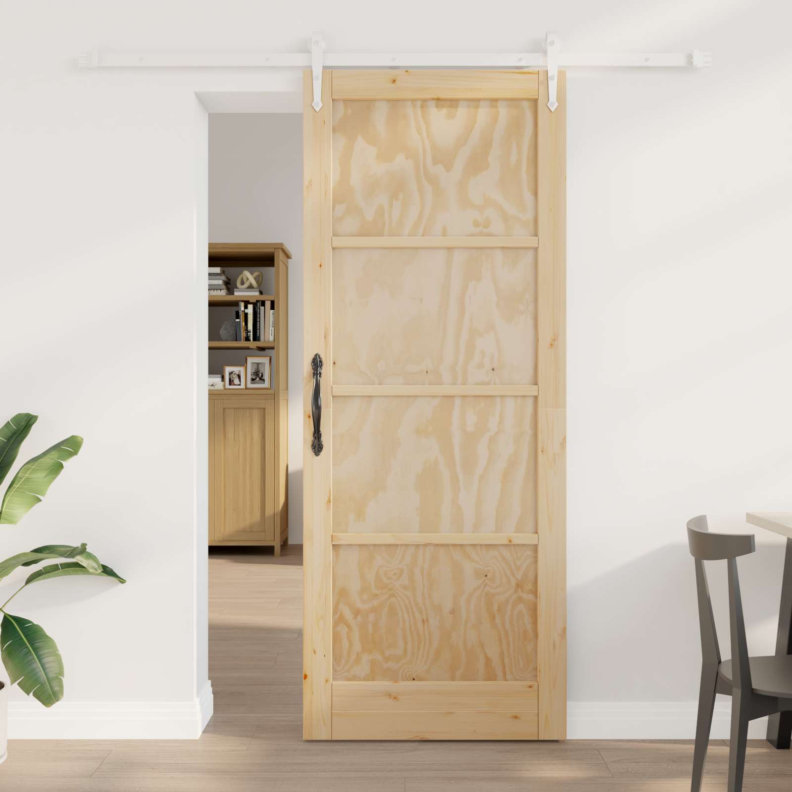 Porta Scorrevole ORKDAL Naturale e Bianco 83 x 211 cm