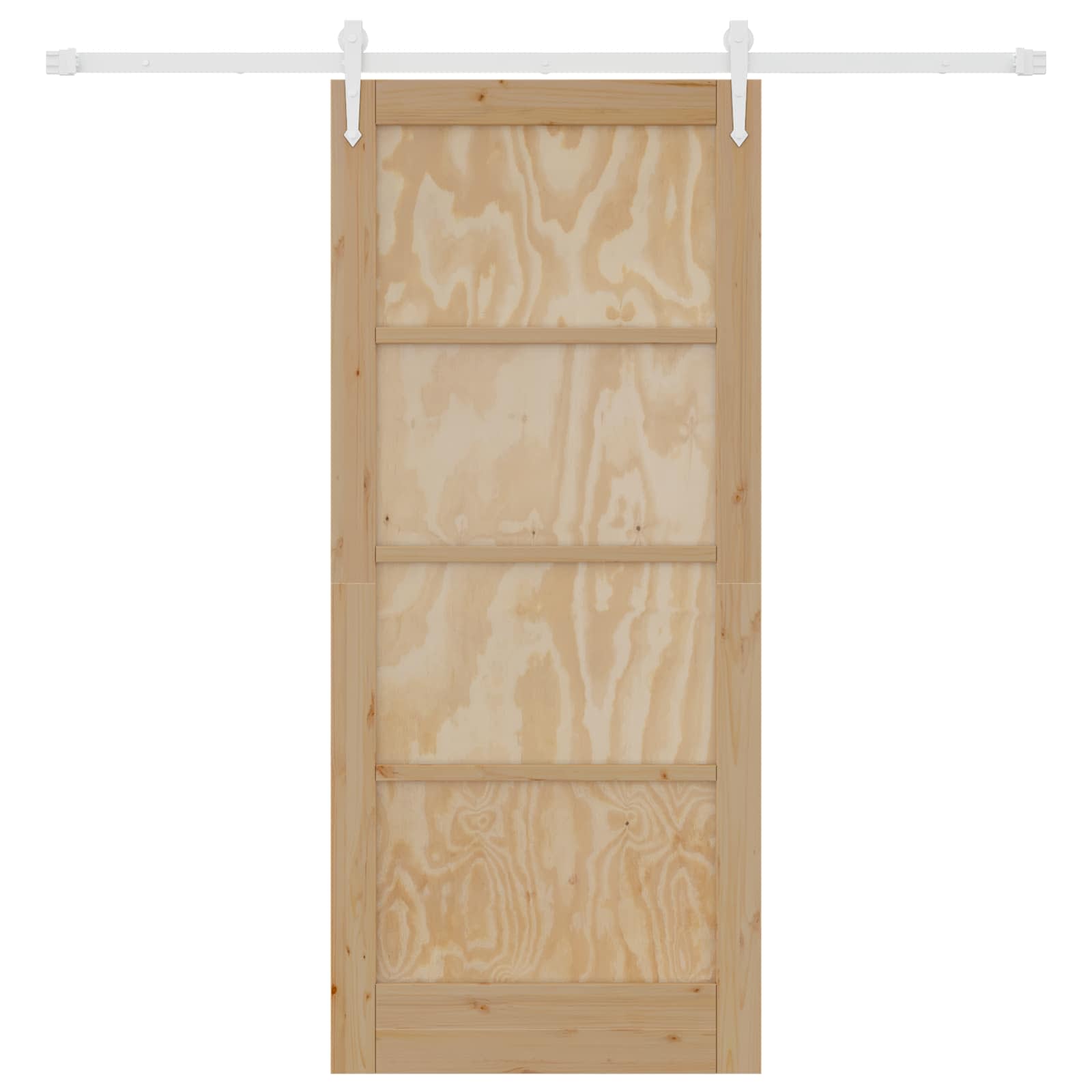 Porta Scorrevole ORKDAL Legno Pino Naturale e Bianco 86 x 198,5 cm