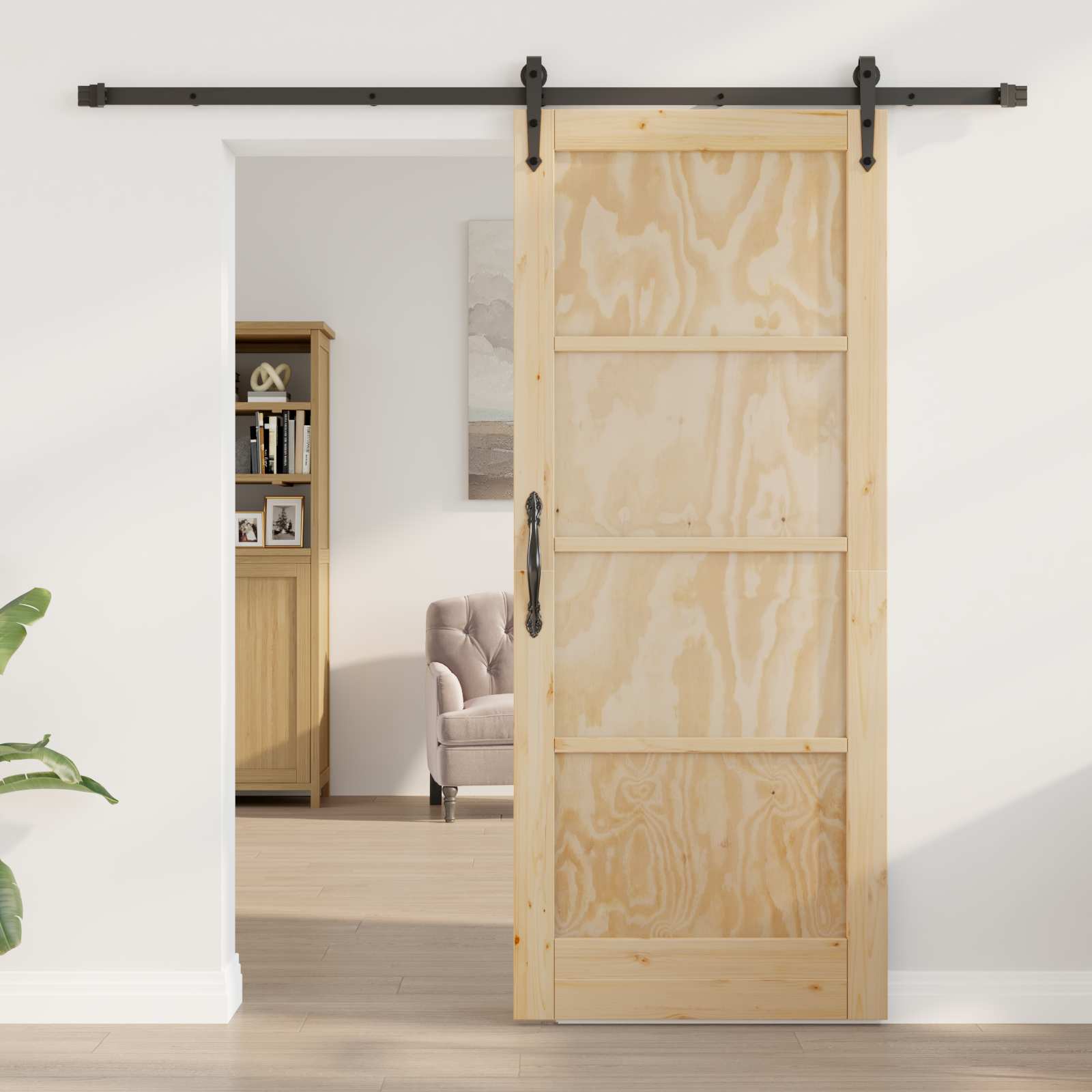 Porta scorrevole ORKDAL legno di pino naturale 83 x 202 cm