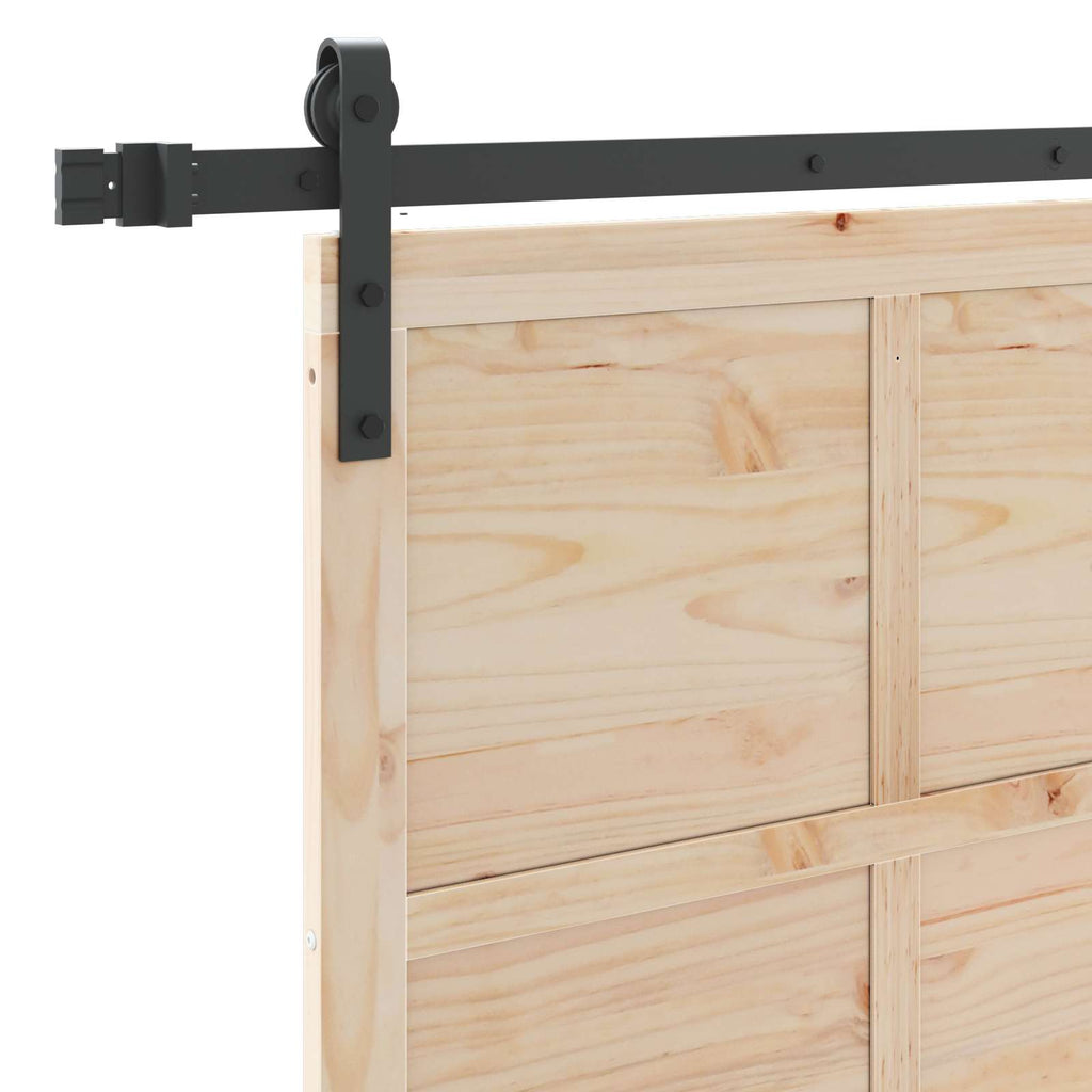Porta Scorrevole in Legno Massello di Pino Naturale 80 x 208 cm