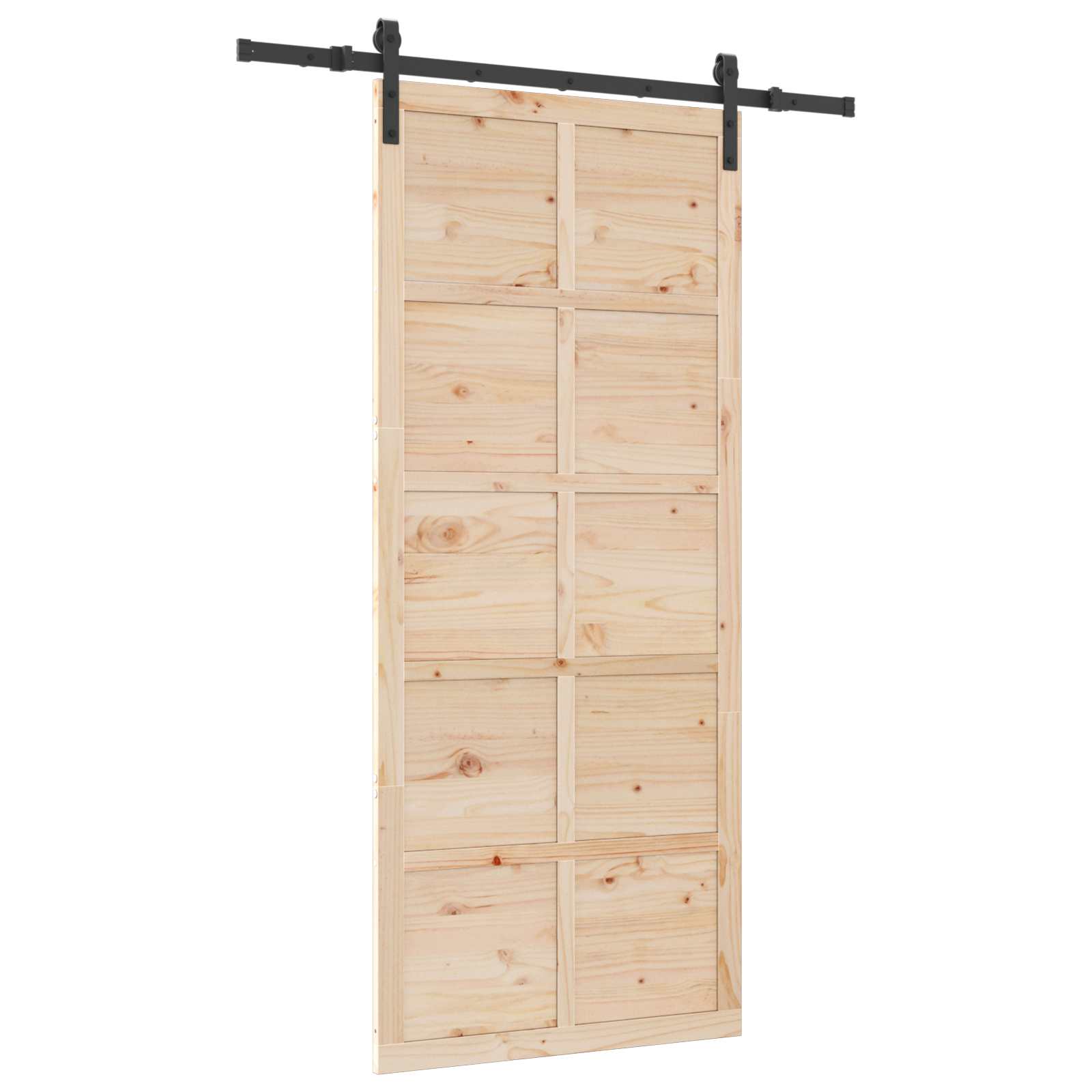 Porta Scorrevole in Legno Massello di Pino Naturale 80 x 208 cm