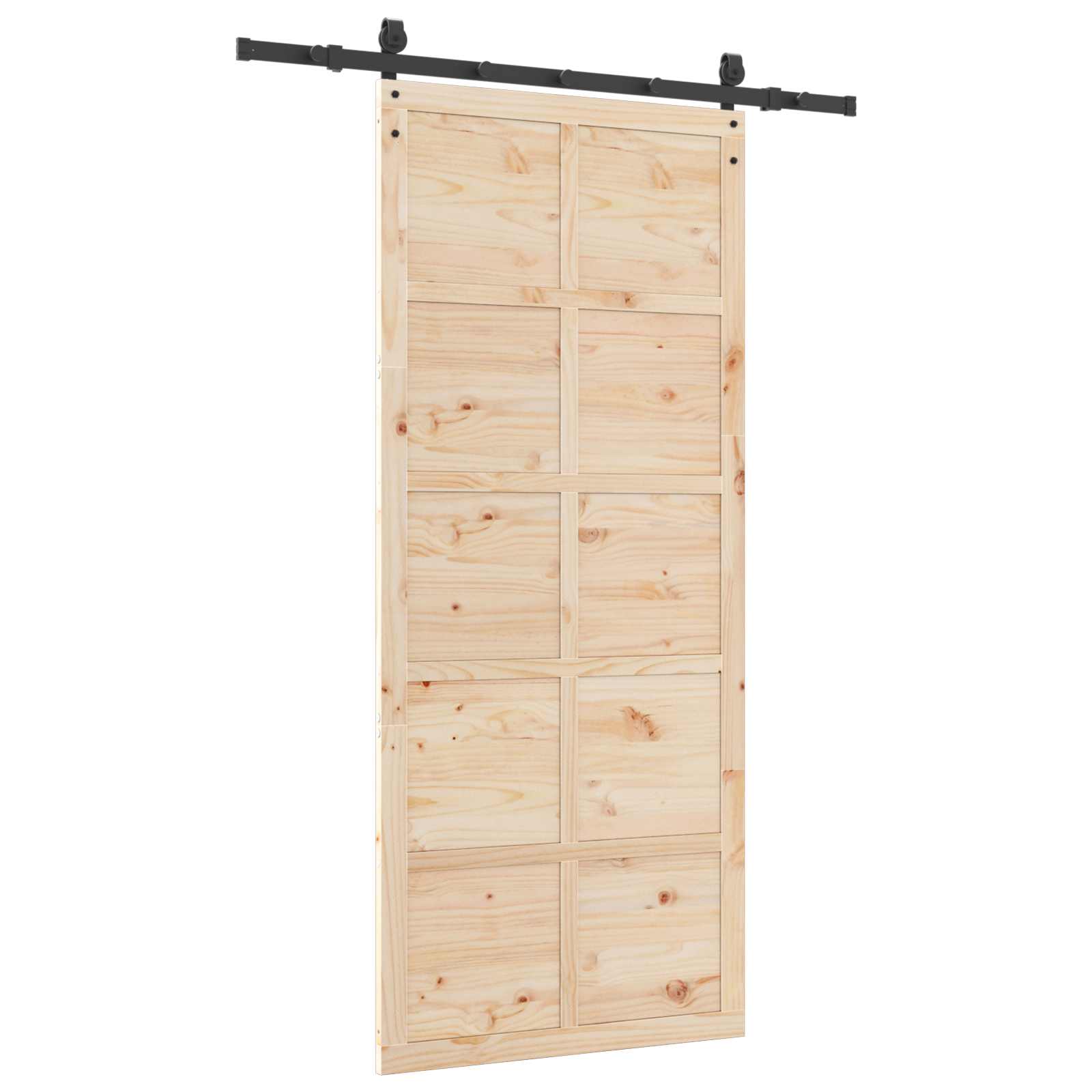 Porta Scorrevole in Legno Massello di Pino Naturale 80 x 208 cm