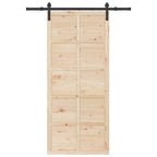 Porta Scorrevole in Legno Massello di Pino Naturale 80 x 208 cm
