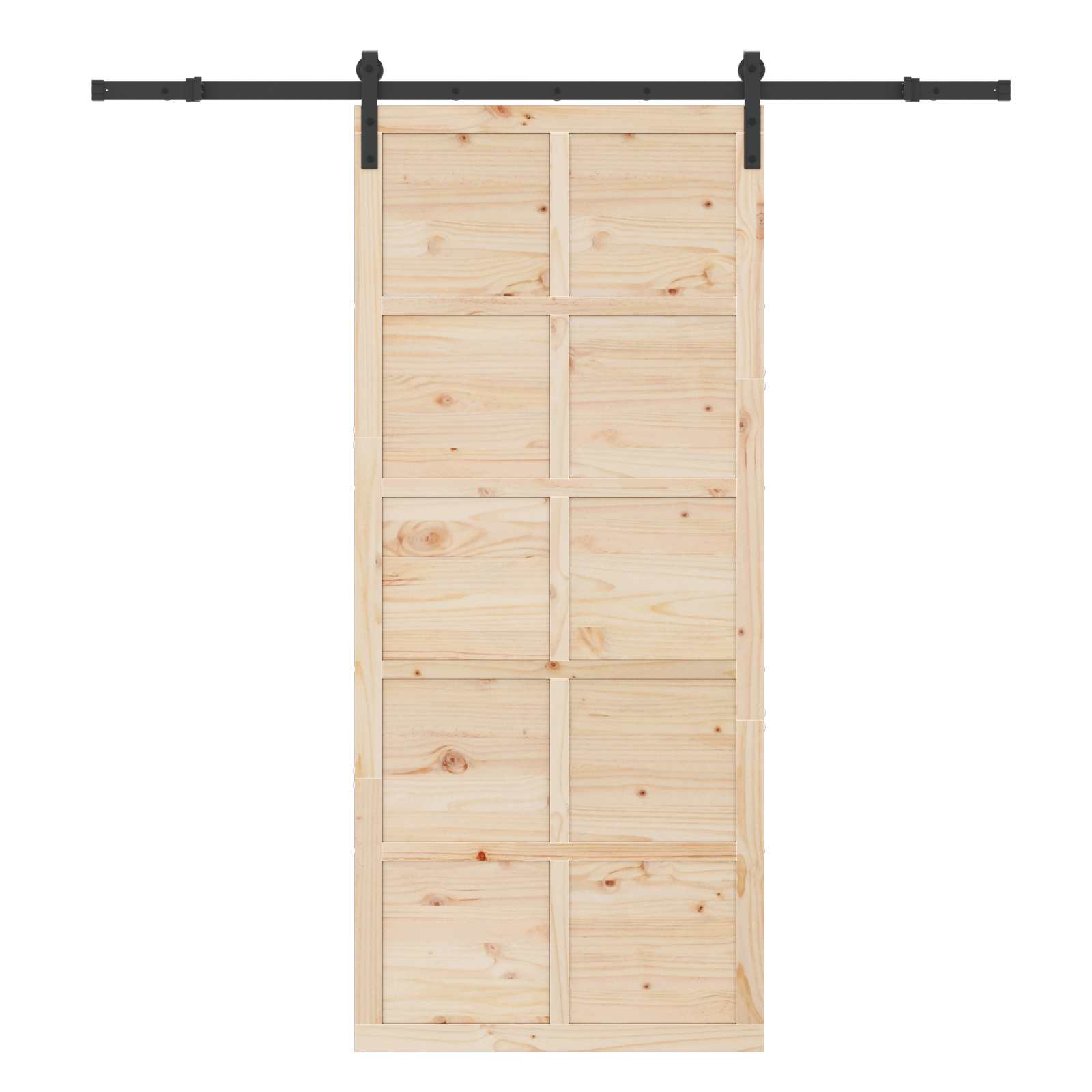 Porta Scorrevole Legno Massello di Pino Naturale 100 x 208 cm