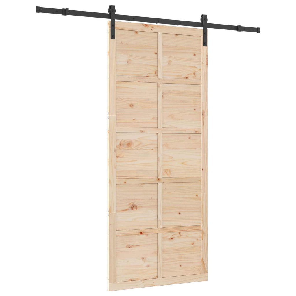 Porta Scorrevole Legno Massello di Pino Naturale 90 x 208 cm