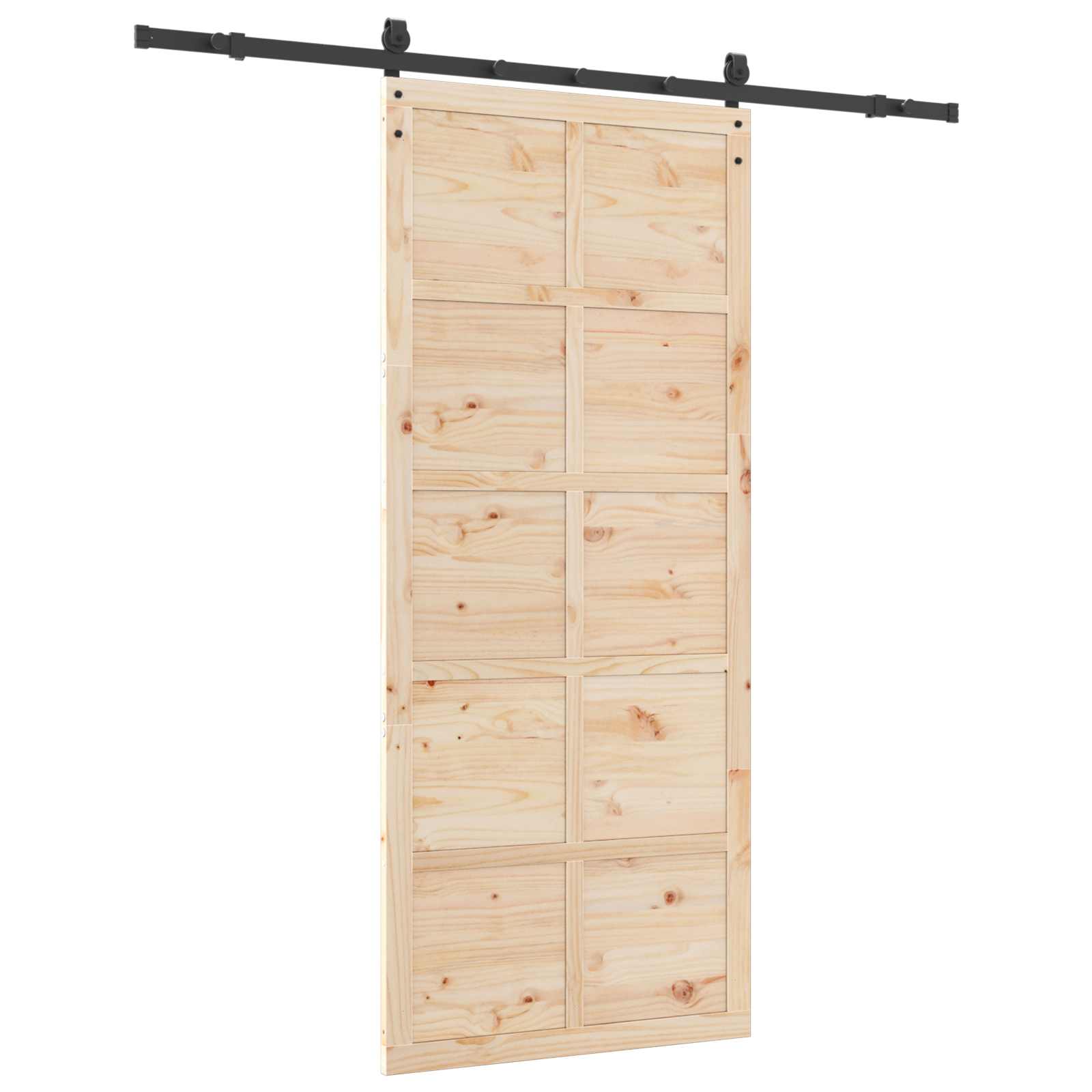 Porta scorrevole in legno massello di pino 80 x 208 cm colore naturale
