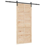 Porta Scorrevole in Legno Massello di Pino Naturale 80 x 208 cm