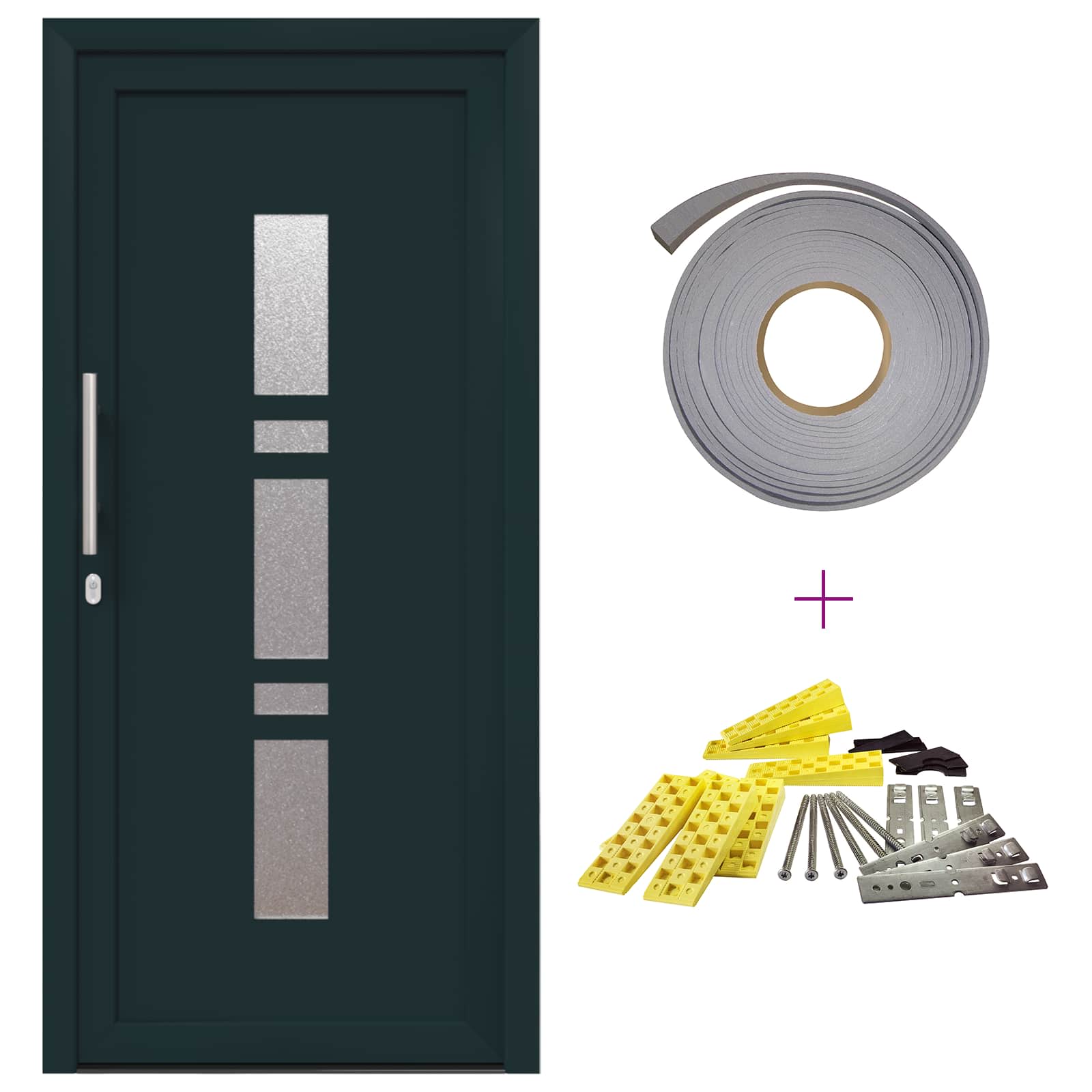 Porta Frontale Antracite 88 x 200 cm PVC