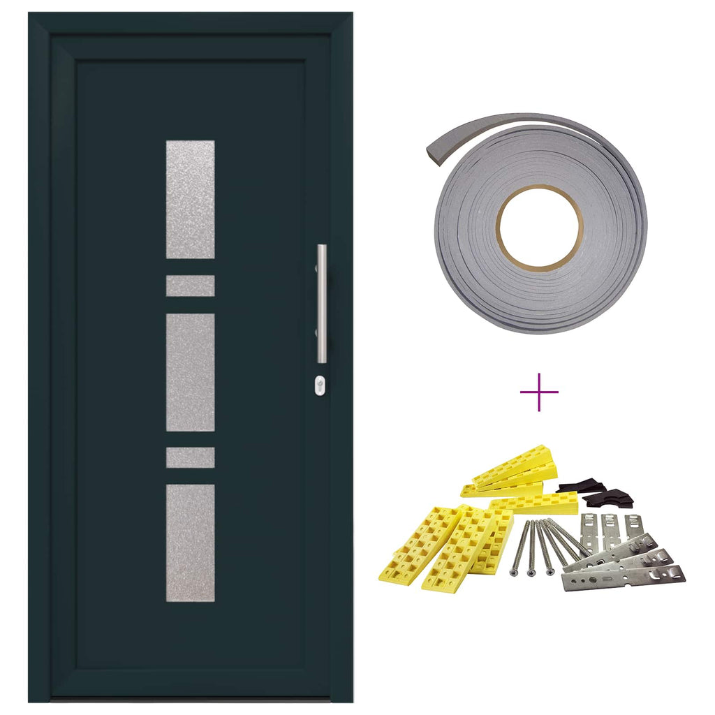 Porta Frontale Antracite 108 x 208 cm PVC vidaXL