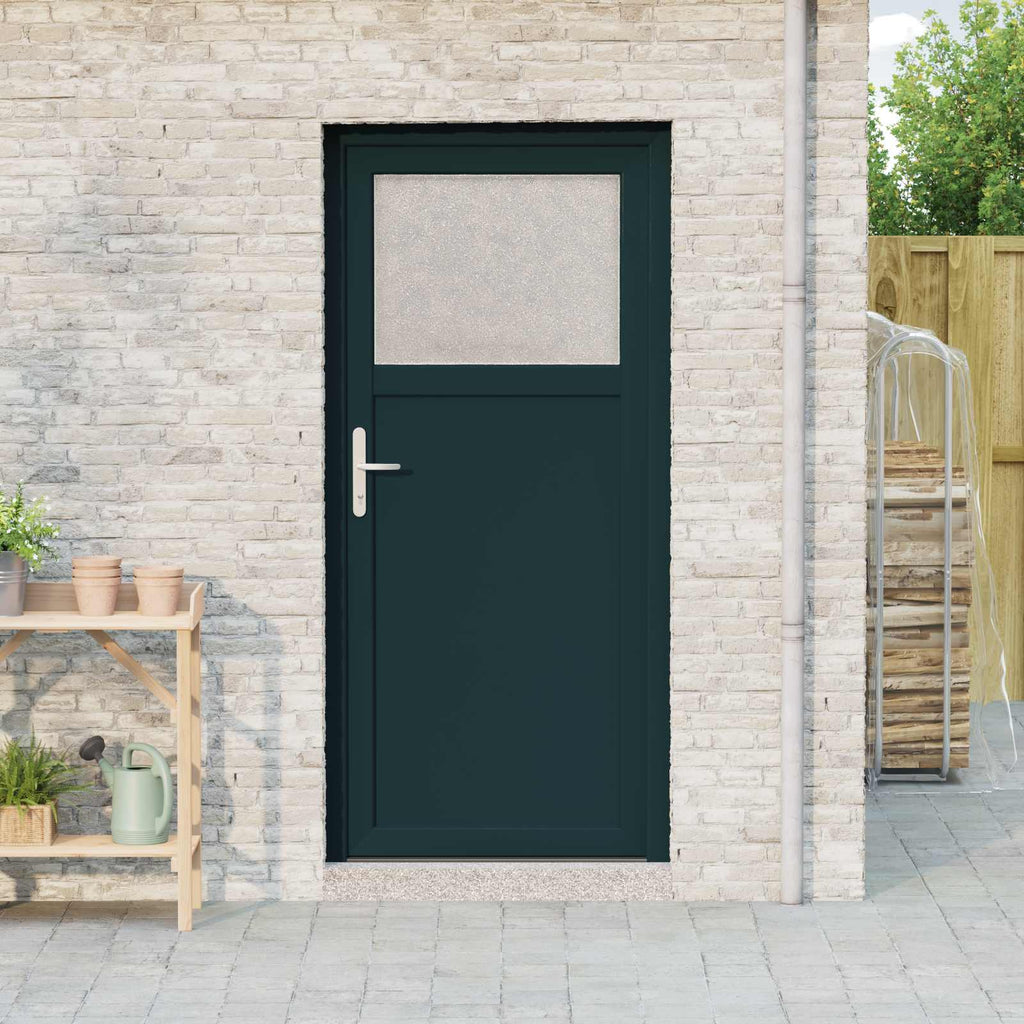 Porta d'ingresso laterale Antracite 88 x 198 cm PVC