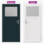 Porta d'ingresso laterale Antracite 88 x 198 cm PVC
