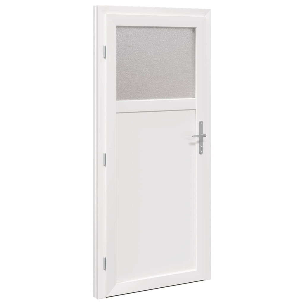 Porta d'ingresso laterale in PVC bianco 98 x 198 cm