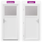 Porta d'ingresso laterale in PVC bianco 98 x 198 cm