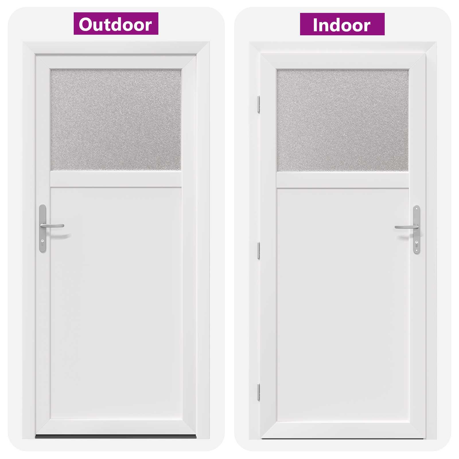 Porta d'ingresso laterale in PVC bianco 98 x 198 cm