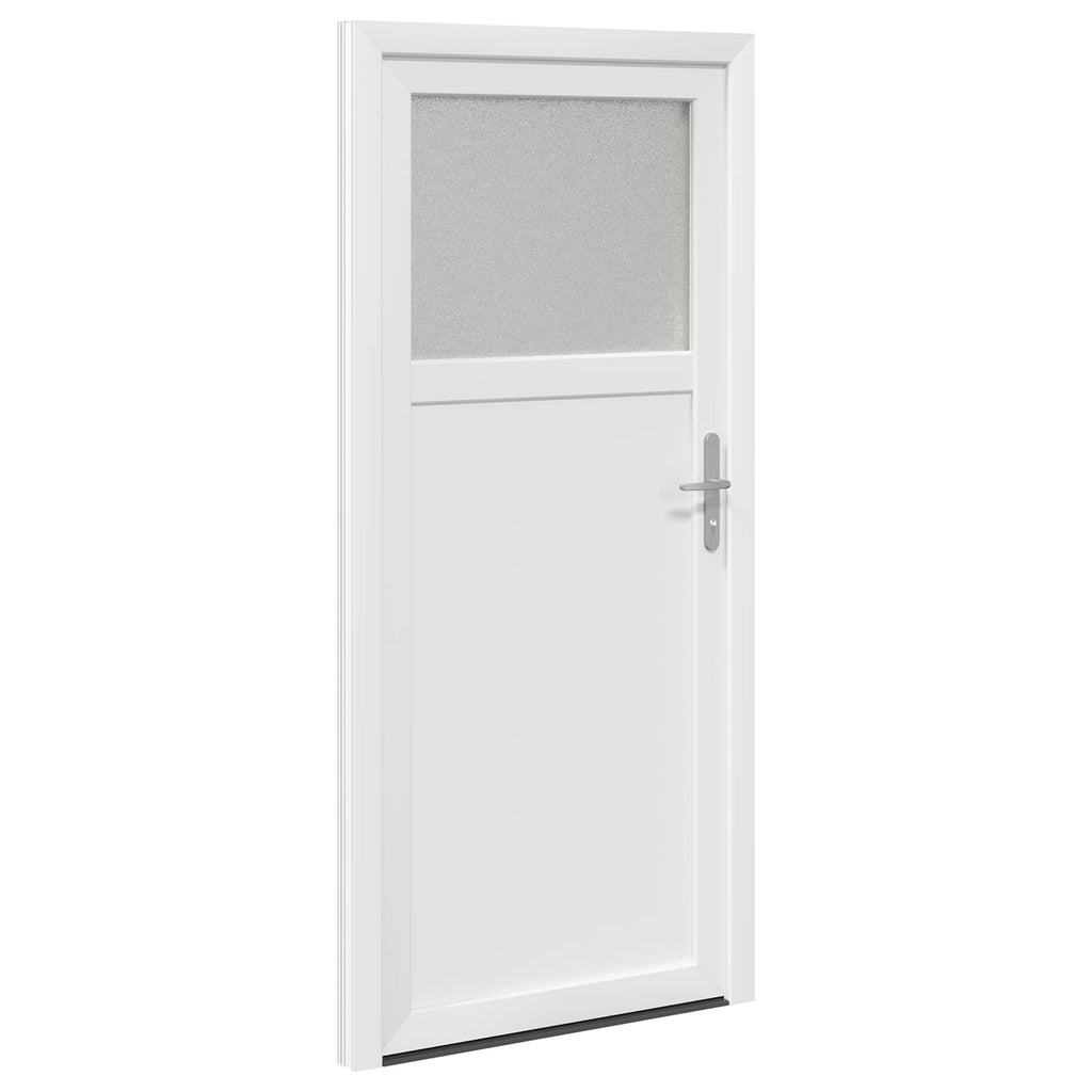Porta d'ingresso laterale in PVC bianco 98 x 198 cm