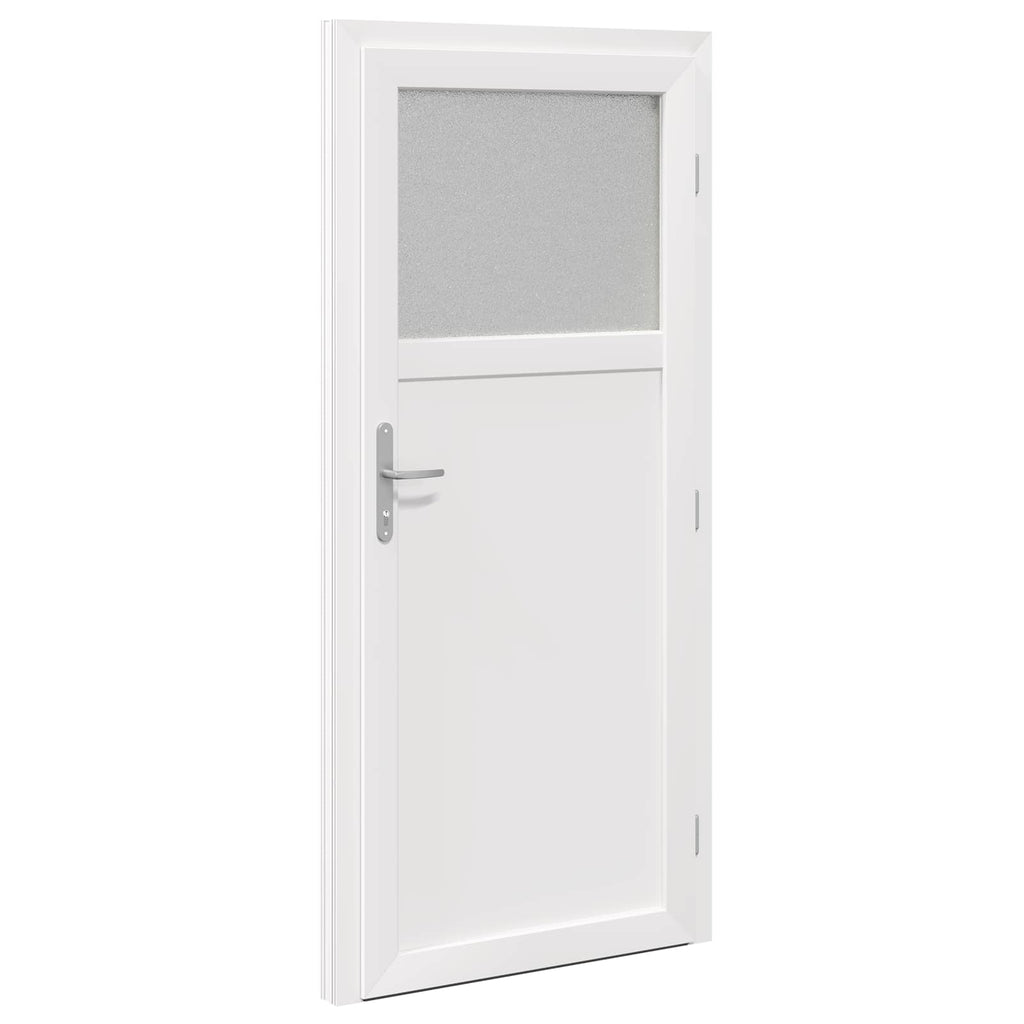 Porta d'ingresso laterale in PVC bianco 98 x 198 cm